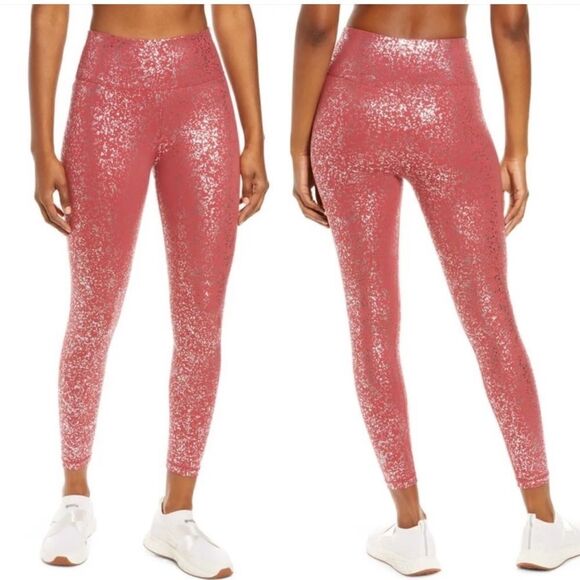 Sweaty Betty Orange Metallic Disco Leggings Large NWOT - Picture 1 of 6